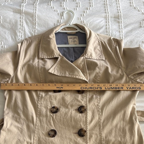 Old Navy Women's Tan Mid-Weight Trench Coat with Belt XL - Picture 12 of 16